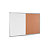 RAJA Tablón combinado, corcho/pizarra blanca, marco de aluminio, 1200 x 900 mm, marrón/blanco - 2