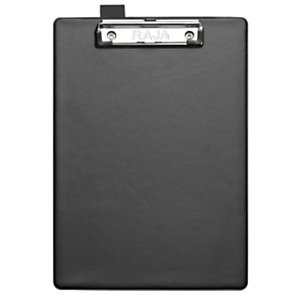 RAJA Tabla de pinza portapapeles, A4, cartón rígido forrado en PVC, negro RAJA Tabla de pinza portapapeles, A4, cartón rígido forrado en PVC, negro