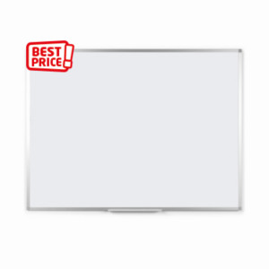 RAJA Tableau blanc émaillé - Surface magnétique - Cadre Aluminium - L.120 x H.90 cm