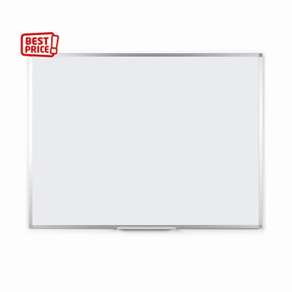 RAJA Tableau blanc émaillé - Surface magnétique - Cadre Aluminium - L.120 x H.90 cm - 1