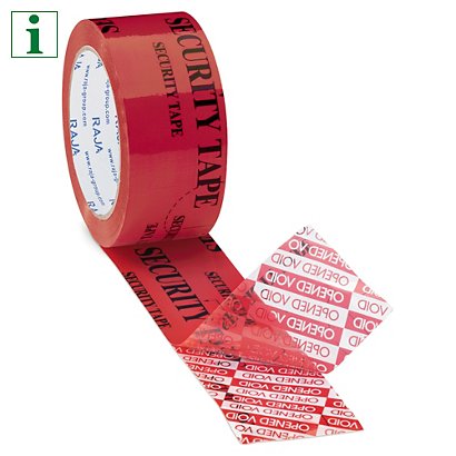 RAJA tamper evident tape, red, pack of 3 - 1