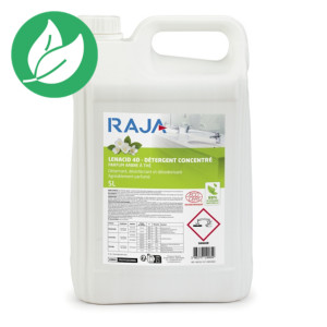 RAJA Détergent désinfectant Lénacid 4 D surfaces et sols - Bidon 5l RAJA Détergent désinfectant Lénacid 4 D surfaces et sols - Bidon 5l