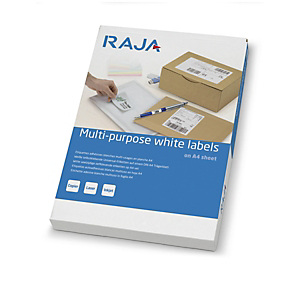 RAJA Étiquettes multi-usages adhésion permanente - Coins droits vifs - 105 x 70 mm - Blanc RAJA Étiquettes multi-usages adhésion permanente - Coins droits vifs - 105 x 70 mm - Blanc