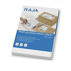 RAJA Étiquettes multi-usages adhésion permanente - Coins droits vifs - 210 x 148,5 mm - Blanc RAJA Étiquettes multi-usages adhésion permanente - Coins droits vifs - 210 x 148,5 mm - Blanc