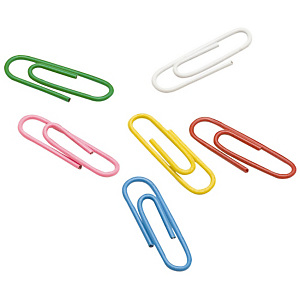 RAJA Trombones acier laqué 25 mm - Boîte de 100 Coloris assortis