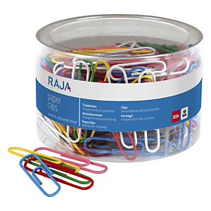 RAJA Trombones acier laqué 50 mm - Boîte de 200 Coloris assortis RAJA Trombones acier laqué 50 mm - Boîte de 200 Coloris assortis