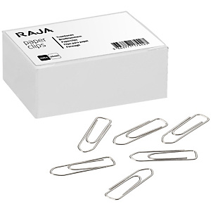 RAJA Trombones acier nickelé 25 mm bout chevron - Boîte de 100 RAJA Trombones acier nickelé 25 mm bout chevron - Boîte de 100