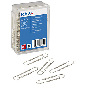 RAJA Trombones ondulés 50 mm en acier galvanisé - Boîte de 125 RAJA Trombones ondulés 50 mm en acier galvanisé - Boîte de 125