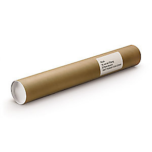 RAJA Tube d'expédition rond en carton brun avec capuchons - Diamètre 100 x L.1000 mm