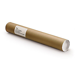 RAJA Tube d'expédition rond en carton brun avec capuchons - Diamètre 60 x L.430 mm - Lot de 50