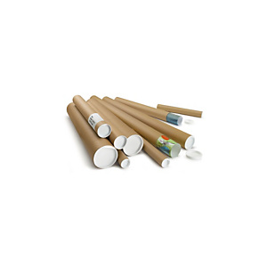 RAJA Tubo per spedizioni postali in cartone con tappi in plastica, Ø 6 x 75 cm, Avana (confezione 25 pezzi) RAJA Tubo per spedizioni postali in cartone con tappi in plastica, Ø 6 x 75 cm, Avana (confezione 25 pezzi)