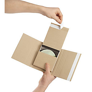 RAJA Étui emballage postal carton brun avec fermeture adhésive - 14 x 12,5 cm - 1 à 4 CD ou jeux vidéo RAJA Étui emballage postal carton brun avec fermeture adhésive - 14 x 12,5 cm - 1 à 4 CD ou jeux vidéo