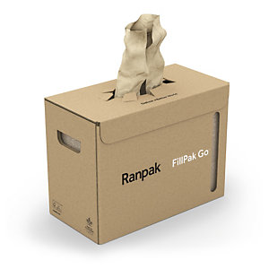 Ranpak® FillPak Go™ dispenser box with paper void fill
