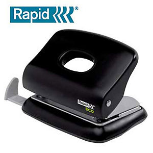 RAPID Eco perforateur 2 trous, 20 feuilles - Métal/ ABS, Noir