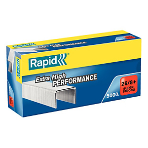 Rapid Grapas extrafuertes galvanizadas 26/8+, 8,5 mm longitud de patilla Rapid Grapas extrafuertes galvanizadas 26/8+, 8,5 mm longitud de patilla