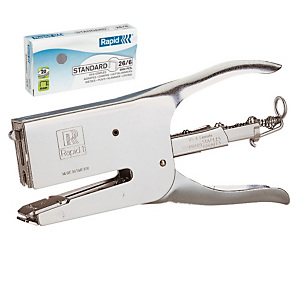 Rapid Pince Agrafeuse Classic K1 - Agrafes 26/6 et 26/8 - Capacité 50 feuilles - Acier - Pack + 5000 agrafes Rapid Pince Agrafeuse Classic K1 - Agrafes 26/6 et 26/8 - Capacité 50 feuilles - Acier - Pack + 5000 agrafes