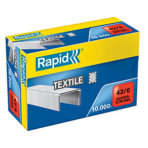 RAPID Punti Rapid Super Strong Textile - 43/6 - acciaio zincato - per tessuti