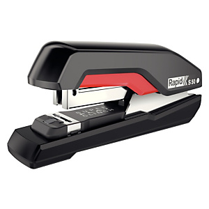 Rapid SO50 Supreme Grapadora manual, Omnipress, capacidad para 60 hojas, compatible con grapas 24/8+ y 26/8+, negra/roja Rapid SO50 Supreme Grapadora manual, Omnipress, capacidad para 60 hojas, compatible con grapas 24/8+ y 26/8+, negra/roja
