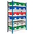 Rayonnage archives pour caisses d’archives - Simple face - L. 125 x P. 50 cm - Elément Départ - Bleu - 2