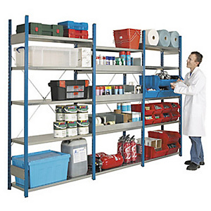 Rayonnage industriel Tôlé 200 - Galvanisé - P. 40 cm - A tablettes pleines - Elément Suivant