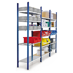 Rayonnage léger acier galvanisé Prospace + Rayonnage léger acier galvanisé Prospace +