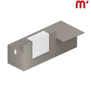 Reception BeCome 1 bancone da 160 cm + 1 modulo basso per diversamente abili da 100 cm, Ingombro totale 260 x 120 x 105 cm, Tortora/Bianco Reception BeCome 1 bancone da 160 cm + 1 modulo basso per diversamente abili da 100 cm, Ingombro totale 260 x 120 x 105 cm, Tortora/Bianco