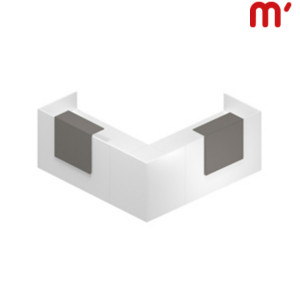 Reception BeCome 2 banconi da 160 cm + 1 modulo angolare da 80 cm, Ingombro totale 245 x 245 x 105 cm, Bianco/Tortora Reception BeCome 2 banconi da 160 cm + 1 modulo angolare da 80 cm, Ingombro totale 245 x 245 x 105 cm, Bianco/Tortora