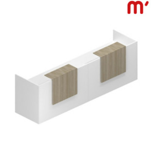 Reception BeCome 2 banconi da 160 cm, Ingombro totale 325 x 82,5 x 105 cm, Bianco/Rovere Reception BeCome 2 banconi da 160 cm, Ingombro totale 325 x 82,5 x 105 cm, Bianco/Rovere