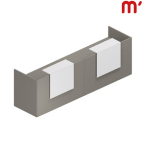 Reception BeCome 2 banconi da 160 cm, Ingombro totale 325 x 82,5 x 105 cm, Tortora/Bianco Reception BeCome 2 banconi da 160 cm, Ingombro totale 325 x 82,5 x 105 cm, Tortora/Bianco