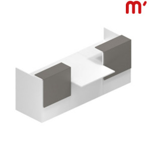 Reception BeCome 2 banconi da 80 cm + 1 modulo basso per diversamente abili da 100 cm, Ingombro totale 260 x 120 x 105 cm, Bianco/Tortora Reception BeCome 2 banconi da 80 cm + 1 modulo basso per diversamente abili da 100 cm, Ingombro totale 260 x 120 x 105 cm, Bianco/Tortora
