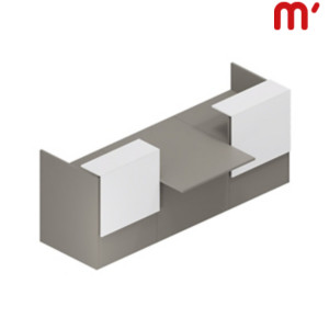 Reception BeCome 2 banconi da 80 cm + 1 modulo basso per diversamente abili da 100 cm, Ingombro totale 260 x 120 x 105 cm, Tortora/Bianco Reception BeCome 2 banconi da 80 cm + 1 modulo basso per diversamente abili da 100 cm, Ingombro totale 260 x 120 x 105 cm, Tortora/Bianco