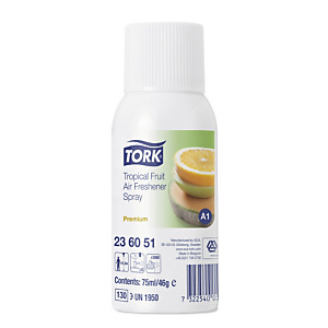 Recharge pour diffuseur de parfum Tork A1 Fruité, 12 aérosols de 75 ml Recharge pour diffuseur de parfum Tork A1 Fruité, 12 aérosols de 75 ml