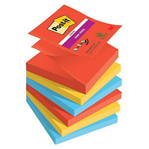 Recharges blocs Z-notes repositionnables Collection Playful Post-it, 12 blocs 76 x 76 mm