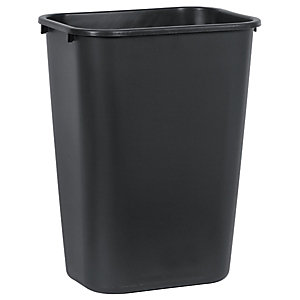 Rechthoekige plastic vuilnisbak 39 L zwart
