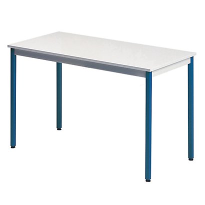 Rechthoekige tafel 120 x 60 cm grijs legblad / blauwe poten - 1