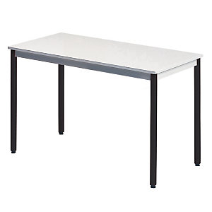 Rechthoekige tafel 120 x 60 cm grijs legblad / zwarte poten