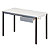 Rechthoekige tafel 120 x 60 cm grijs legblad / zwarte poten - 2