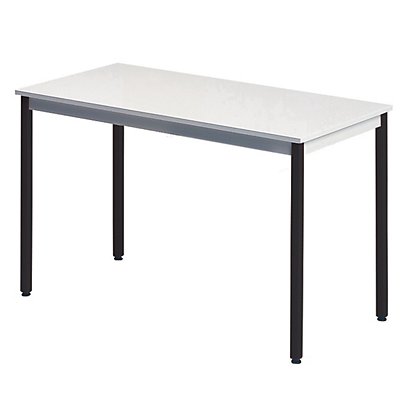 Rechthoekige tafel 120 x 60 cm grijs legblad / zwarte poten - 1