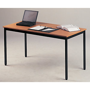 Rechthoekige tafel 180 x 80 cm beuk legblad / zwarte poten