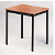 Rechthoekige tafel 70 x 60 cm beuk legblad / zwarte poten - 1