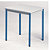 Rechthoekige tafel 70 x 60 cm grijs legblad / blauwe poten - 1