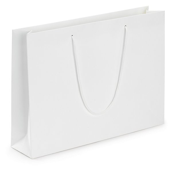 Recycled Kraft paper gift bags with paper handles, black, 180x220x65mm, pack of 12 - 3