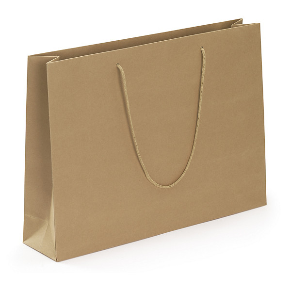 Recycled Kraft paper gift bags with paper “rope” handles - 1