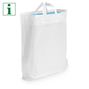 Recycled plastic carrier bags with soft handles