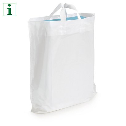 Recycled plastic carrier bags with soft handles - 1
