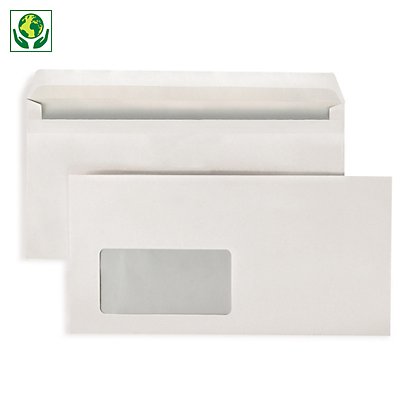 Recycling-Briefumschläge 220 x 110 mm mit Fenster - 1