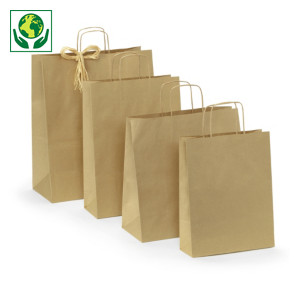 Recycling-Papiertaschen 100% recycelt -RESTPOSTEN