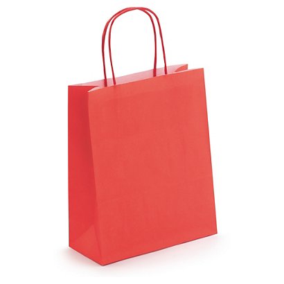 Red mini kraft custom printed bags - 180x220x80mm - 2 colours, 1 side
