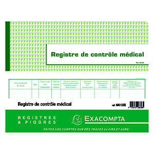 Registre de contrôle médical Exacompta 6618 E Format 24 x 32 cm