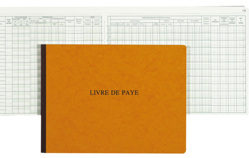 REGISTRES LE DAUPHIN Livre de paye - 32 x 24 cm, 52 pages